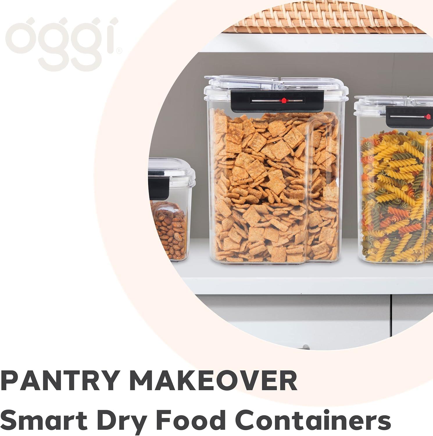 imageOggi Easi Grip 57oz Moisture Proof Storage Container Ultra Clear BPAFree Sealable Canister Flip Open Pouring Lid Date Reminder Slider on Clip Ideal Cereal Dispenser 57oz  17lt128Ounce