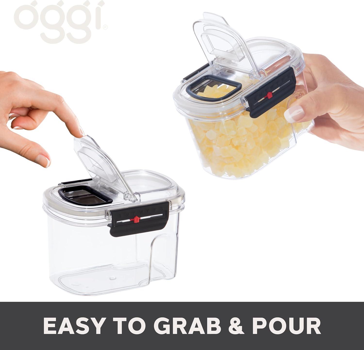 imageOggi Easi Grip 57oz Moisture Proof Storage Container Ultra Clear BPAFree Sealable Canister Flip Open Pouring Lid Date Reminder Slider on Clip Ideal Cereal Dispenser 57oz  17lt23Ounce