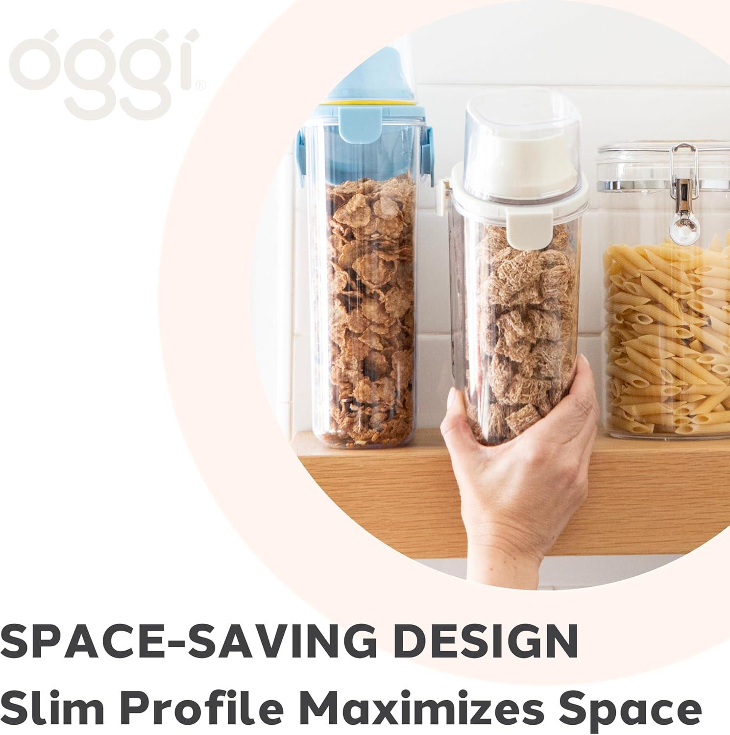 imageOggi Easi Pour Airtight Food Storage Containers  Cereal Containers Storage Rice Dispenser Cereal Dispenser Snack Storage Containers Pasta Containers Storage Containers with Lids  60oz  18lt80 fl oz  24 lt