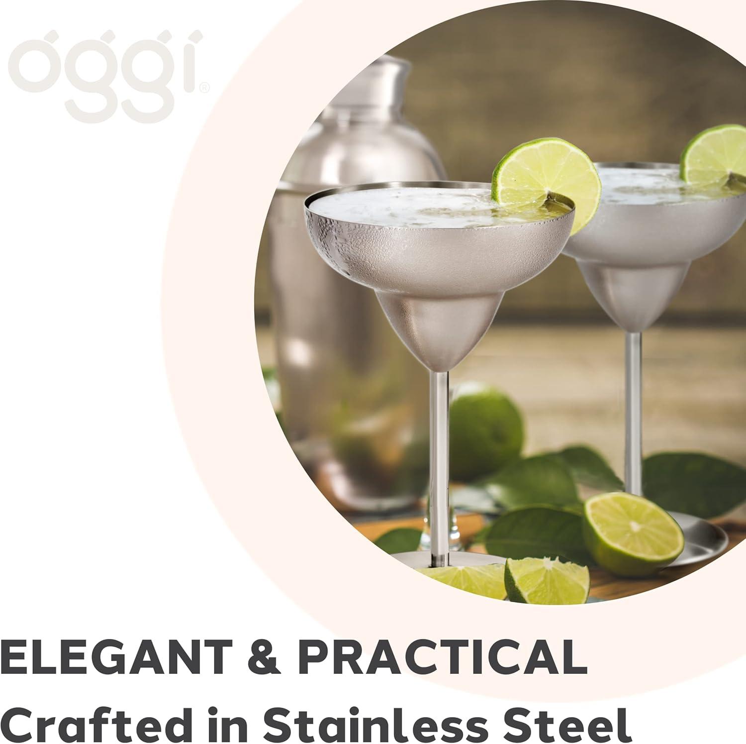 imageOggi Stainless Steel Margarita Glasses  12oz Set of 2  Unbreakable Margarita Glasses Ideal Outdoor Margarita Glasses for Boating RV Parties Stylish Cocktail Glasses ampamp Margarita Glass Gift SetStainless Steel
