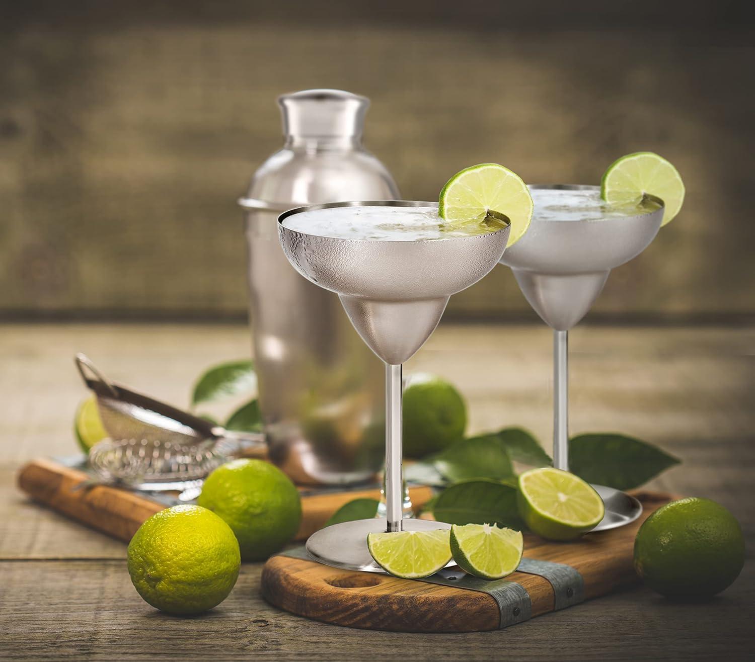 imageOggi Stainless Steel Margarita Glasses  12oz Set of 2  Unbreakable Margarita Glasses Ideal Outdoor Margarita Glasses for Boating RV Parties Stylish Cocktail Glasses ampamp Margarita Glass Gift SetStainless Steel