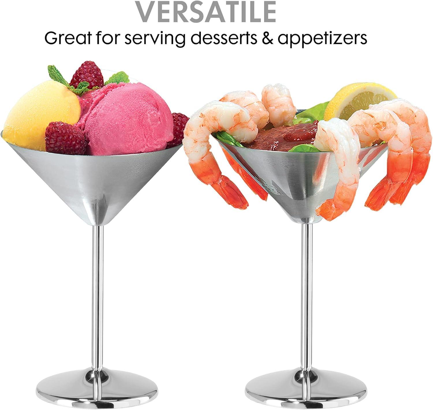 imageOggi Stainless Steel Martini Glasses  8oz Set of 2  Unbreakable Martini Glasses Ideal Outdoor Martini Glasses for Boating RV Parties Stylish Cocktail Glasses ampamp Martini Glass Gift SetStainless Steel