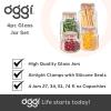 imageOGGI 4 Piece Airtight Glass Storage Containers Set  Includes 4 Glass Kitchen Canisters with Clamp Lids ampamp Silicone Seals  Farmhouse Kitchen Dcor Kitchen Storage Pantry Storage Food Storage4 Piece Set  Mixed