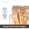 imageOGGI 4 Piece Airtight Glass Storage Containers Set  Includes 4 Glass Kitchen Canisters with Clamp Lids ampamp Silicone Seals  Farmhouse Kitchen Dcor Kitchen Storage Pantry Storage Food Storage4 Piece Set  Mixed