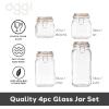 imageOGGI 4 Piece Airtight Glass Storage Containers Set  Includes 4 Glass Kitchen Canisters with Clamp Lids ampamp Silicone Seals  Farmhouse Kitchen Dcor Kitchen Storage Pantry Storage Food Storage4 Piece Set  Mixed