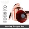 imageOGGI Bottle Stopper Set of 2  Stainless Steel Wine Topper Set  Stylish Wine Saver Stoppers with Airtight Wine Sealer Levers Stainless SteelCopper