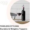 imageOGGI Bottle Stopper Set of 2  Stainless Steel Wine Topper Set  Stylish Wine Saver Stoppers with Airtight Wine Sealer Levers Stainless SteelStainless Steel