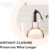 imageOGGI Bottle Stopper Set of 2  Stainless Steel Wine Topper Set  Stylish Wine Saver Stoppers with Airtight Wine Sealer Levers Stainless SteelStainless Steel
