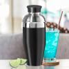 imageOGGI Classic Cocktail Shaker Gold Stainless  26 oz Stainless Steel Construction Built in Strainer  Ideal Home Bar Drink Mixer Bartender Kit Essential Bar AccessoriesBlack