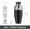 imageOGGI Classic Cocktail Shaker Gold Stainless  26 oz Stainless Steel Construction Built in Strainer  Ideal Home Bar Drink Mixer Bartender Kit Essential Bar AccessoriesBlack