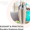 imageOGGI Classic Cocktail Shaker Gold Stainless  26 oz Stainless Steel Construction Built in Strainer  Ideal Home Bar Drink Mixer Bartender Kit Essential Bar AccessoriesGold