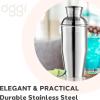 imageOGGI Classic Cocktail Shaker Gold Stainless  26 oz Stainless Steel Construction Built in Strainer  Ideal Home Bar Drink Mixer Bartender Kit Essential Bar AccessoriesStainless