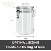 imageOGGI Clear Canister Airtight 38oz  Clamp Lid ampamp Spoon  Airtight Food Storage Containers Ideal for Kitchen ampamp Pantry Storage of Bulk Dry Food Including Flour Sugar Coffee Rice Tea Spices ampamp Herbs61 Fluid Ounces