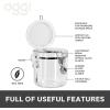 imageOGGI Clear Canister Airtight 38oz  Clamp Lid ampamp Spoon  Airtight Food Storage Containers Ideal for Kitchen ampamp Pantry Storage of Bulk Dry Food Including Flour Sugar Coffee Rice Tea Spices ampamp Herbs38 Fluid Ounces