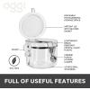 imageOGGI Clear Canister Airtight 38oz  Clamp Lid ampamp Spoon  Airtight Food Storage Containers Ideal for Kitchen ampamp Pantry Storage of Bulk Dry Food Including Flour Sugar Coffee Rice Tea Spices ampamp Herbs28 Fluid Ounces