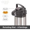 imageOGGI Coronado 68oz Stainless Steel Thermal Coffee Carafe Double Walled Vacuum Container wPress Button Top Insulated Coffee Carafe Thermos Carafe Coffee Urn Hot Beverage Dispenser 2 LitersPumpmaster wLever