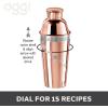 imageOGGI Dial A Drink Cocktail Shaker  Warm Gray 15 Recipes Built in Strainer 34 oz  The Original and Only Dial A Drink  Ideal Home Bar Drink Mixer Bartender Kit Essential Bar AccessoriesCopper Plated  34oz