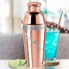 imageOGGI Dial A Drink Cocktail Shaker  Warm Gray 15 Recipes Built in Strainer 34 oz  The Original and Only Dial A Drink  Ideal Home Bar Drink Mixer Bartender Kit Essential Bar AccessoriesCopper Plated  34oz