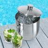 imageOGGI Double Wall Stainless Steel Ice Bucket  Insulated Ice Bucket with Elegant Steel Lid Classic Handles ampamp Stainless Steel Ice Tongs  Great for Home Bar Chilling Beer Champagne and Wine  3 qt3Quart