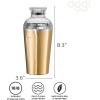 imageOGGI Groove Insulated Cocktail Shaker17oz Double Wall Vacuum Insulated Stainless Steel Tritan Lid has Built In Strainer Ideal Cocktail Mixer Martini Shaker Margarita Shaker Gold MarbleGold