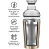 imageOGGI Groove Insulated Cocktail Shaker17oz Double Wall Vacuum Insulated Stainless Steel Tritan Lid has Built In Strainer Ideal Cocktail Mixer Martini Shaker Margarita Shaker Gold MarbleGold
