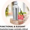 imageOGGI Groove Insulated Cocktail Shaker17oz Double Wall Vacuum Insulated Stainless Steel Tritan Lid has Built In Strainer Ideal Cocktail Mixer Martini Shaker Margarita Shaker Gold MarbleStainless Steel