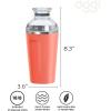 imageOGGI Groove Insulated Cocktail Shaker17oz Double Wall Vacuum Insulated Stainless Steel Tritan Lid has Built In Strainer Ideal Cocktail Mixer Martini Shaker Margarita Shaker Gold MarbleCoral