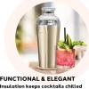 imageOGGI Groove Insulated Cocktail Shaker17oz Double Wall Vacuum Insulated Stainless Steel Tritan Lid has Built In Strainer Ideal Cocktail Mixer Martini Shaker Margarita Shaker Gold MarbleGold