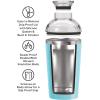 imageOGGI Groove Insulated Cocktail Shaker17oz Double Wall Vacuum Insulated Stainless Steel Tritan Lid has Built In Strainer Ideal Cocktail Mixer Martini Shaker Margarita Shaker Gold MarbleTurquoise