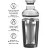 imageOGGI Groove Insulated Cocktail Shaker17oz Double Wall Vacuum Insulated Stainless Steel Tritan Lid has Built In Strainer Ideal Cocktail Mixer Martini Shaker Margarita Shaker Gold MarbleBlack