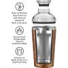 imageOGGI Groove Insulated Cocktail Shaker17oz Double Wall Vacuum Insulated Stainless Steel Tritan Lid has Built In Strainer Ideal Cocktail Mixer Martini Shaker Margarita Shaker Gold MarbleWood Grain