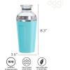 imageOGGI Groove Insulated Cocktail Shaker17oz Double Wall Vacuum Insulated Stainless Steel Tritan Lid has Built In Strainer Ideal Cocktail Mixer Martini Shaker Margarita Shaker Gold MarbleTurquoise