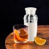 imageOGGI Mini Cocktail Shaker 10oz  Gray Stainless Steel  Ideal Single Serve Martini Shaker Great Small Size Suitable for Mini Bar On the Go Travel RV CampingWarm Gray