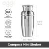 imageOGGI Mini Cocktail Shaker 10oz  Gray Stainless Steel  Ideal Single Serve Martini Shaker Great Small Size Suitable for Mini Bar On the Go Travel RV CampingStainless Steel