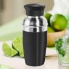 imageOGGI Mini Cocktail Shaker 10oz  Gray Stainless Steel  Ideal Single Serve Martini Shaker Great Small Size Suitable for Mini Bar On the Go Travel RV CampingBlack