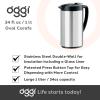 imageOGGI Oval Carafe Glass Liner  Stainless Steel Body 1 Liter  34oz Capacity  Ideal Glass Vacuum Coffee Carafe and Tea Thermos Press Button for Easy Pouring  StainlessStainless Steel