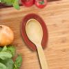 imageOGGI Spooner Ceramic Spoon Rest Spoon Rest for Stove Top Spoon Holder for Countertop Kitchen Decor for Counter Coffee Bar Accessories IvoryBrick Red