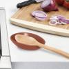 imageOGGI Spooner Ceramic Spoon Rest Spoon Rest for Stove Top Spoon Holder for Countertop Kitchen Decor for Counter Coffee Bar Accessories IvoryBrick Red