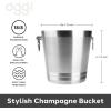 imageOGGI Stainless Steel Champagne Bucket  Large Ice Bucket with Elegant ampamp Classic Handles  Great for Home Bar Chilling Champagne and Sparkling Wine  425 qt  4 lt425 qt