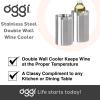 imageOGGI Stainless Steel Double Wall Wine Cooler  Insulated Tabletop Wine Chiller for White Wine ampamp Champagne Fits Most Standard Sized BottlesWine Cooler