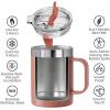 imageOGGI ThermoMug Stainless Steel Insulated Mug Double Wall Vacuum Insulated wHandle ampamp Lid Coffee Cup Camping Mug Travel Thermos 14oz420ml Blue SkyBrick Red
