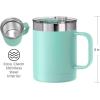 imageOGGI ThermoMug Stainless Steel Insulated Mug Double Wall Vacuum Insulated wHandle ampamp Lid Coffee Cup Camping Mug Travel Thermos 14oz420ml Blue SkyBlue Sky