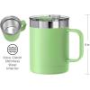 imageOGGI ThermoMug Stainless Steel Insulated Mug Double Wall Vacuum Insulated wHandle ampamp Lid Coffee Cup Camping Mug Travel Thermos 14oz420ml Blue SkyMint