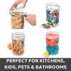 imageOggi 4pc Clear Canister Set with Clamp Lids ampamp Spoons  Airtight Food Storage Containers Ideal for Kitchen ampamp Pantry Storage of Bulk Dry Food Including Flour Sugar Coffee Rice Tea Spices ampamp Herbs4Piece Set