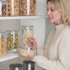 imageOggi 4pc Clear Canister Set with Clamp Lids ampamp Spoons  Airtight Food Storage Containers Ideal for Kitchen ampamp Pantry Storage of Bulk Dry Food Including Flour Sugar Coffee Rice Tea Spices ampamp Herbs5Piece Set