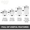 imageOggi 4pc Clear Canister Set with Clamp Lids ampamp Spoons  Airtight Food Storage Containers Ideal for Kitchen ampamp Pantry Storage of Bulk Dry Food Including Flour Sugar Coffee Rice Tea Spices ampamp Herbs4Piece Set
