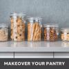imageOggi 4pc Clear Canister Set with Clamp Lids ampamp Spoons  Airtight Food Storage Containers Ideal for Kitchen ampamp Pantry Storage of Bulk Dry Food Including Flour Sugar Coffee Rice Tea Spices ampamp Herbs5Piece Set