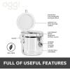 imageOggi 4pc Clear Canister Set with Clamp Lids ampamp Spoons  Airtight Food Storage Containers Ideal for Kitchen ampamp Pantry Storage of Bulk Dry Food Including Flour Sugar Coffee Rice Tea Spices ampamp Herbs4Piece Set