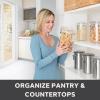 imageOggi 4pc Clear Canister Set with Clamp Lids ampamp Spoons  Airtight Food Storage Containers Ideal for Kitchen ampamp Pantry Storage of Bulk Dry Food Including Flour Sugar Coffee Rice Tea Spices ampamp Herbs4Piece Value Set