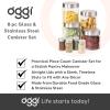 imageOggi 8 Piece Airtight Glass Storage Containers and Spice Jar Set  with 4 Glass Kitchen Canisters ampamp 4 Glass Spice Jars with Stainless Steel Lids  Sleek Kitchen Storage Pantry Storage Food Storag8Piece